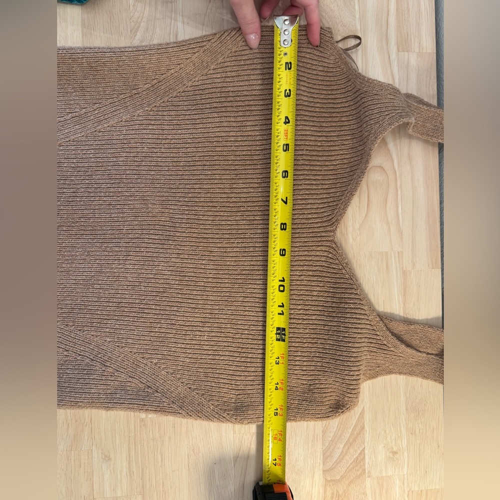 Elegant Tan Knit Tank Top - Picture 8 of 9